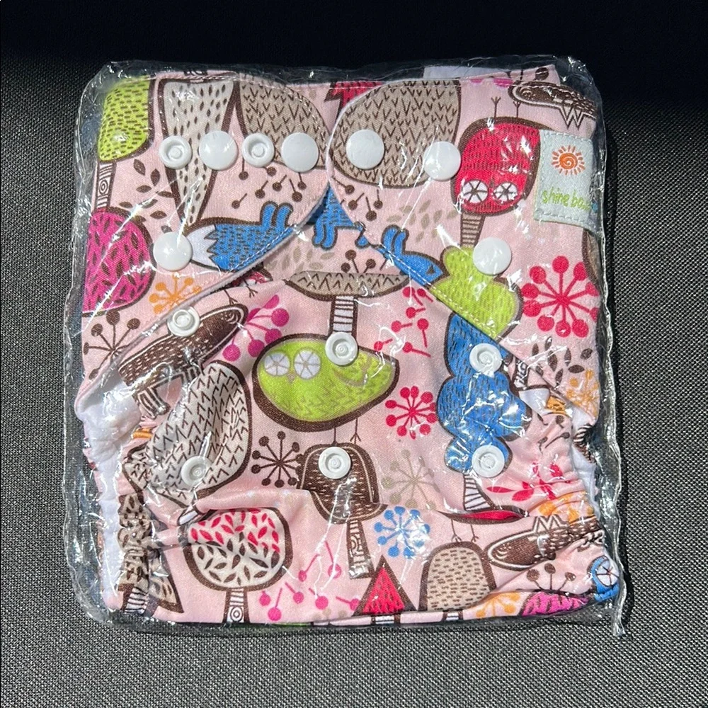 New Washable Reusable Colorful Baby Cloth Diapers Set Pink